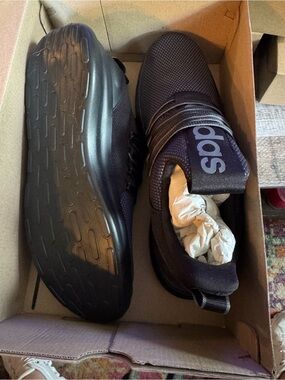 adidas Men's Black Slip-On Athletic Sneakers with Elastic Straps
